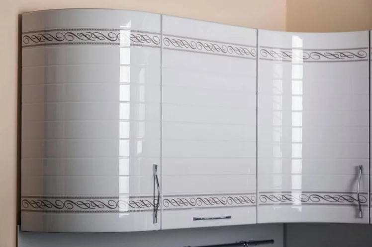 Кухонный гарнитур угловой Анастасия №7 Белый Капучино_1