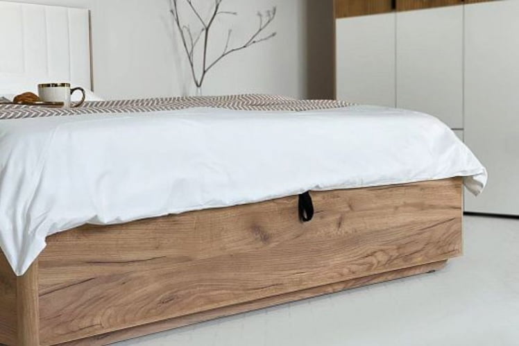 Кровать с подъемным механизмом 160х200 см Адам MSA-06 дуб крафт золотой/белоснежный (экокожа)_7