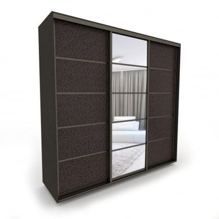 Шкаф-купе 3-х дверный Акцент-Квадро КЛ 2400х600 Венге/Бронза_0