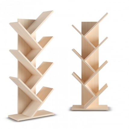 Стойка для книг Акцент СК-9 (9 полок) Дуб молочный_0