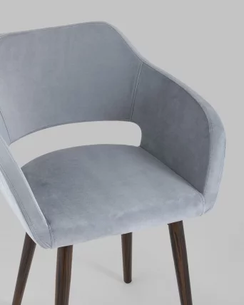 Стул с подлокотниками Саймон велюр Серый_7