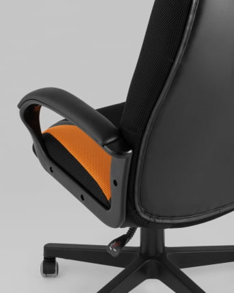 Геймерское кресло TopChairs ST-CYBER 9 черный/оранжевый_5