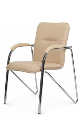 Стул Самба с пластиковыми подлокотниками SMB-03H Хром гальв. Бежевый_6
