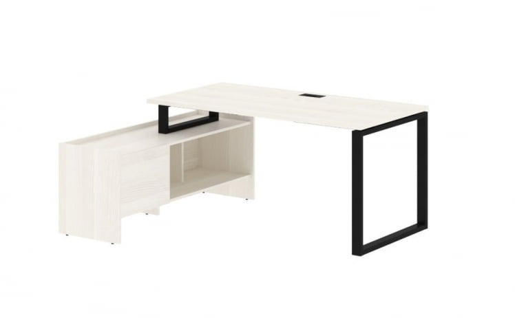 Стол с тумбой EDIS EQCT 17814 Ясень Траун Черный_0