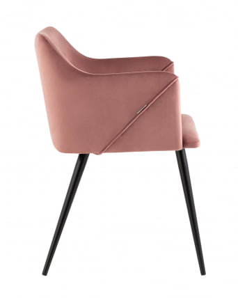 Стул с подлокотниками Джоэл велюр Пыльно-розовый_3