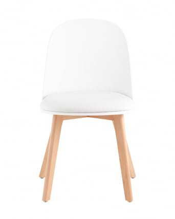 Стул Fog с подушкой Белый деревянные ножки_6