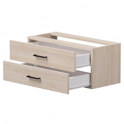 Модуль с ящиками для стеллажа металлического (комплект элементов стеллажа) Everprof EVO 254Н012 Дуб Соната Черный_1