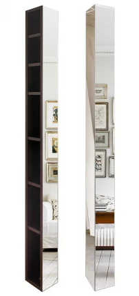 Поворотный зеркальный шкаф Иглу Шелф Венге_0