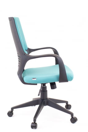 Кресло для персонала Еверпроф Трио Блаcк ЛБ Т Ткань Бирюзовый / Everprof Trio Black LB T_1