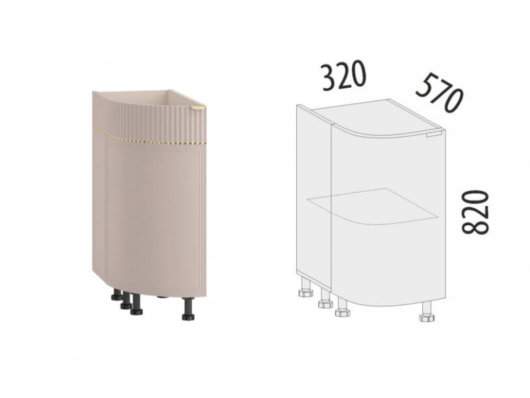 Напольный шкаф торцевой (лев) Флоренция 107.65_5
