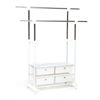 Вешалка NY-3297 металл, 76-130*43*109-165см, хром/белый_1