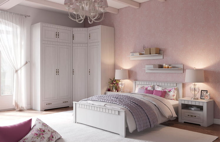 Кровать Прованс 140х200 Бодега белая Платина премиум_1