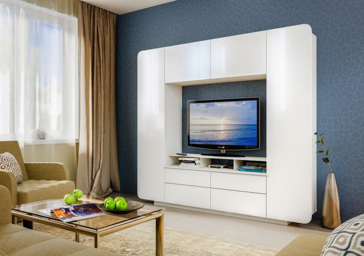 Шкаф комбинированный Румба 03.272 Белый Белый глянец_1