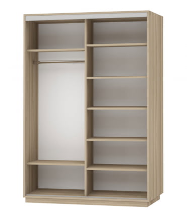 Шкаф-купе двухдверный Экспресс Дуо Комби 1600х2400h Ясень шимо светлый_1