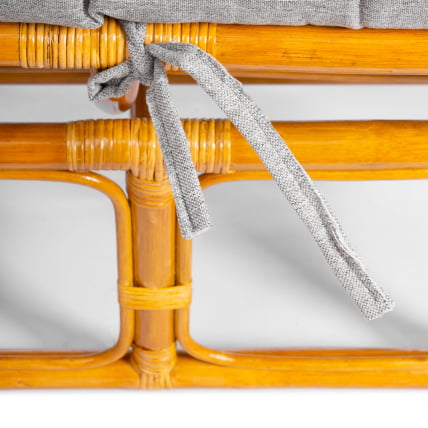 Диван MAMASAN/МАМАСАН 23/02 W /с подушкой/ 169х102х80 см, Pecan (орех), матрац 182х119 см, ткань серо-бежевая 3М 16/2_5