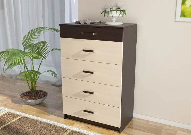 Комод Вега К-05 Венге/Дуб молочный_0