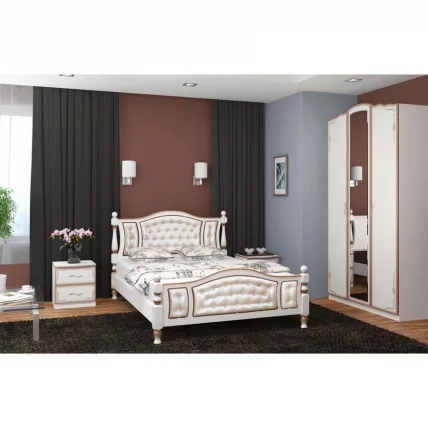 Кровать из массива Жасмин 200х140 Дуб молочный Светлая_1