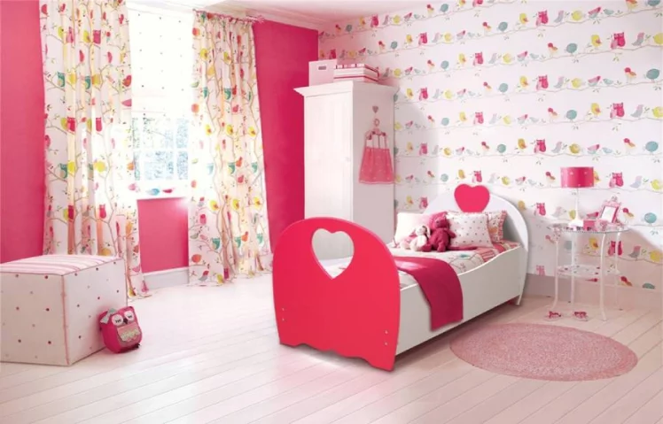 Кровать детская Сердце 800*1600 Белый/Малина_0