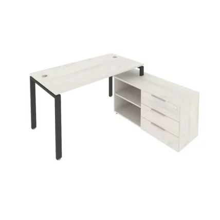 Рабочая станция на П-образном м/к с опорной тумбой правая Metal System Б.РС-СТС-2.3 Пр Наварра/Антрацит_0