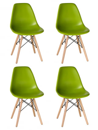 Стул обеденный DOBRIN DSW (ножки светлый бук, цвет салатовый (G-08)) 4 шт_0