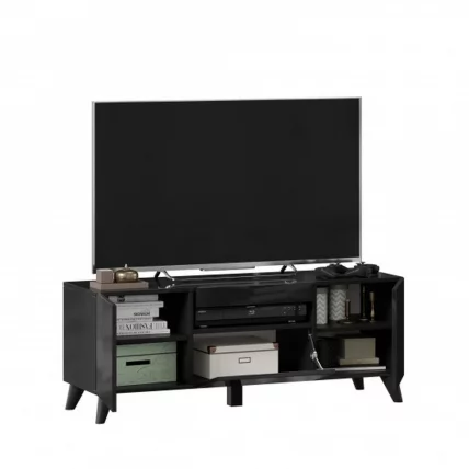 Тумба под ТВ Бруклин 1200 с опорами Черный глянец_3