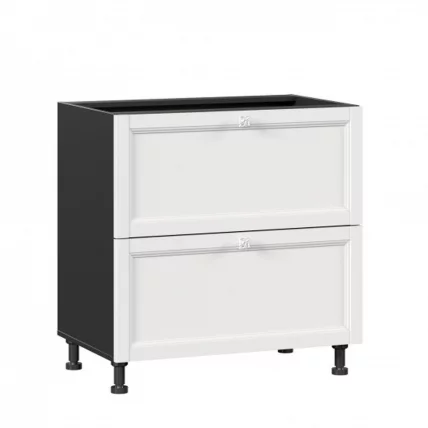 Тумба кухонная 800 с 2 ящиками ЛЮКС (4) Джулия ЛД 284.920.000.081 Черный Белый_0