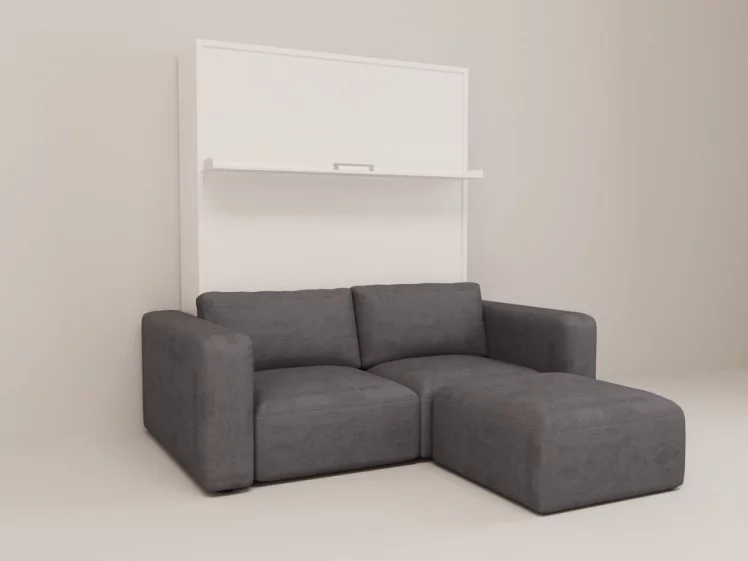 Диван-кровать трансформер Смарт 1 с пуфом К 1600 Ясень шимо темный_2