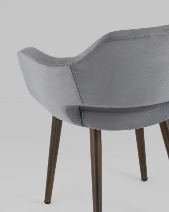 Стул с подлокотниками Саймон велюр Темно-серый_6