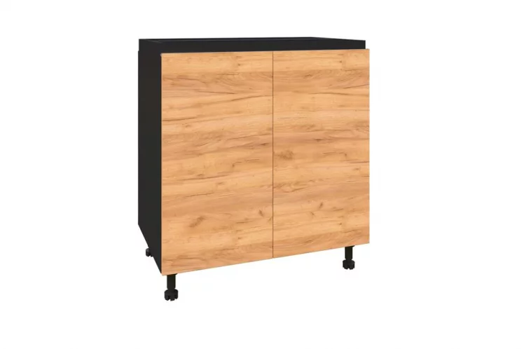 Тумба кухонная 800 Шервуд ЛД 281.060.000.006 Черная Дуб золотой_0