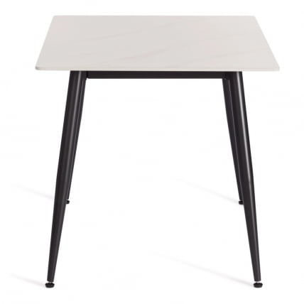 Стол обеденный Austen/Остин столешница керамика (матовая) /опоры металл, белый/черный, 120х80х75см_1