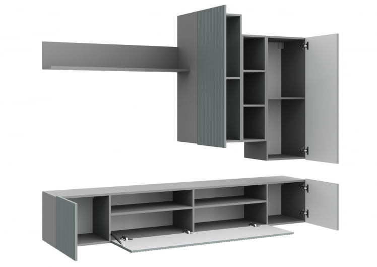 Стенка СКАНДИ НМ-001 ШИФЕР СЕРЫЙ/ГРИН ГРЕЙ СОФТ_1