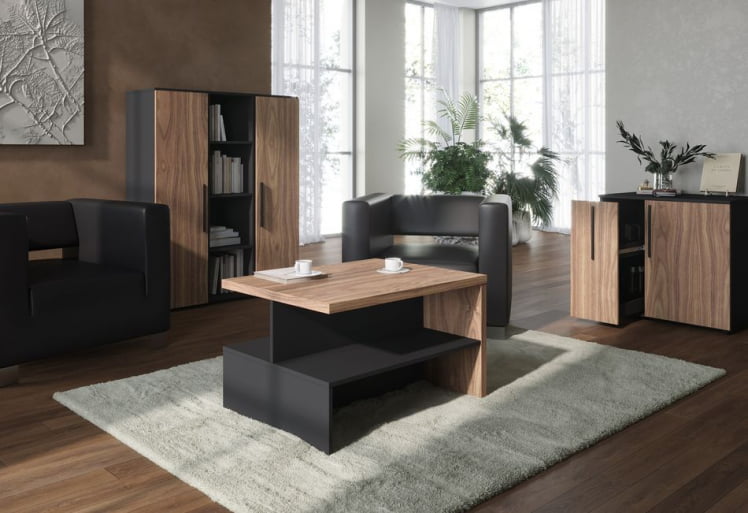 Зона приемной VELION VENEER №04 Американский орех Яшма черная_0