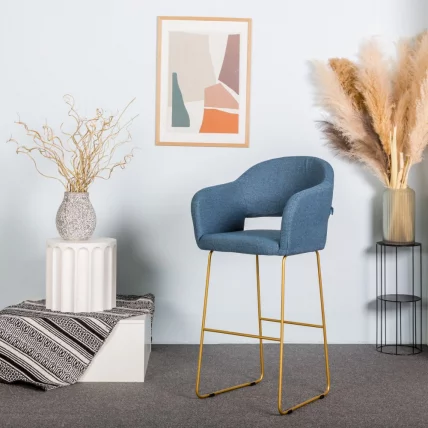 Стул полубарный Oscar (ПБ) БлюАрт/ЛинкЗолот_4