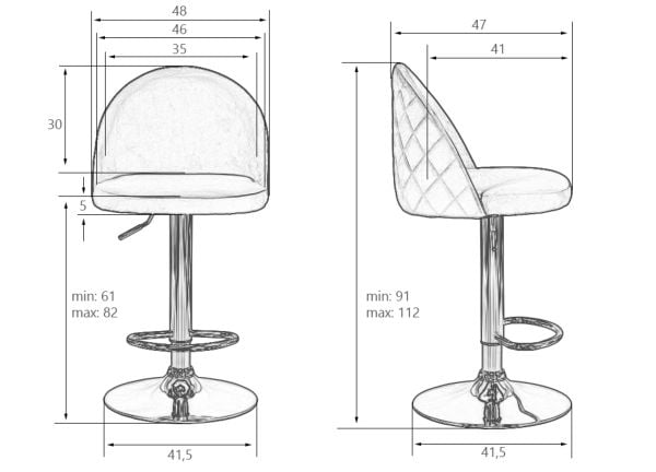 Стул барный DOBRIN MILANA (черный велюр (MJ9-101)) 2 шт_8