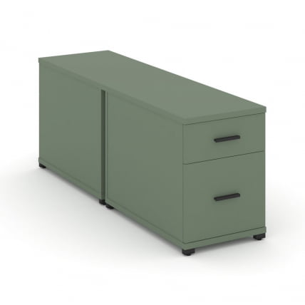 Тумба двухсторонняя опорная приставная с ящиком и распашным фасадом CONCEPT CN.DTGO-004 B/W Кобо Черный_0