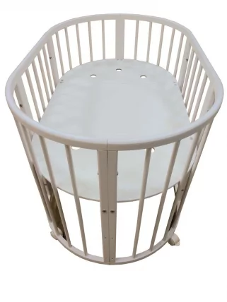 Кровать-трансформер с двумя матрасами Merry Happy Mini матовая Белая_2