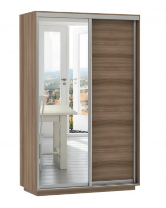 Шкаф-купе двухдверный Экспресс Дуо Медиум 1400х2400h Ясень шимо тёмный_0