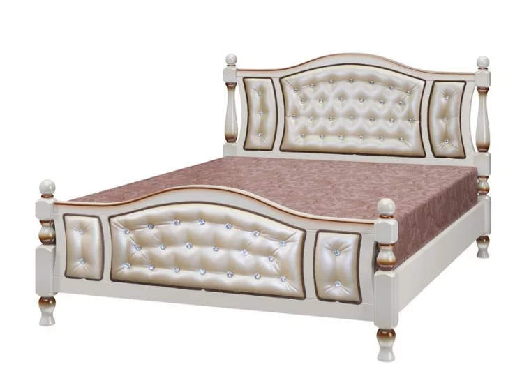 Кровать из массива Жасмин 200х140 Дуб молочный Светлая_0