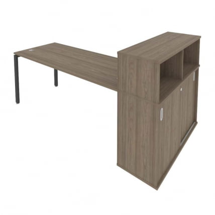 Рабочая станция с опорным шкафом-купе Metal System Б.РС-СШК-3.5 Вяз/Антрацит_0