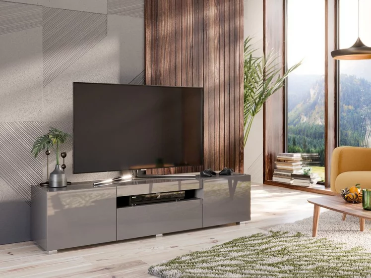 Тумба под ТВ 1600 Бруклин ЛД 685.050.000 Оникс Серый глянец_5