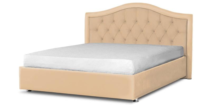 Мягкая интерьерная кровать "Калининград" с подъемным механизмом Материал фасада: Экокожа; Спальное место: 1600х2000 мм; Цвет фасада: Бежевый; Цвет корпуса: Бежевый _0
