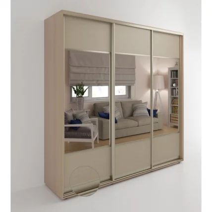 Шкаф-купе 3-х дверный Акцент-Дуэт КЛ 2400х600 Дуб молочный_0