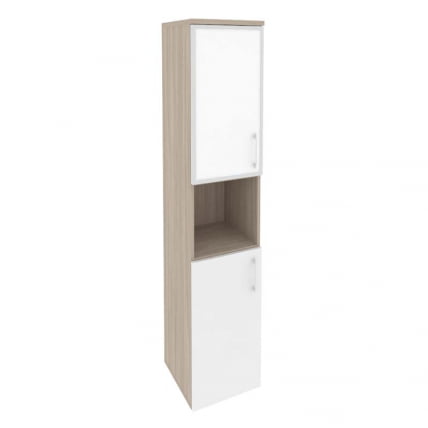 Шкаф высокий узкий левый ONIX O.SU-1.4R(L) white Дуб Аттик/Белый_0