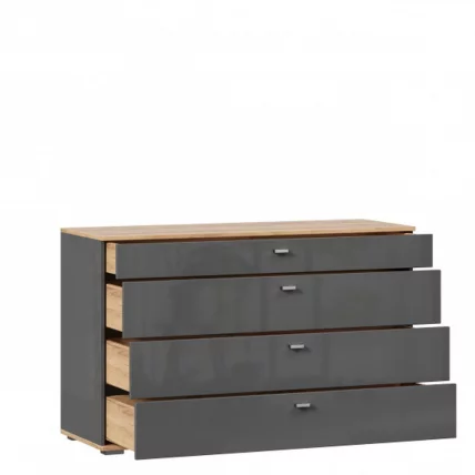 Комод 1200 с 4 ящиками Фиджи ЛД 659.050.000 Дуб Золотой Антрацит_1