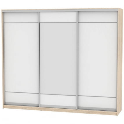 Шкаф-купе B-220х270х60-3(ДСС-Белый-D7D8D7)_0