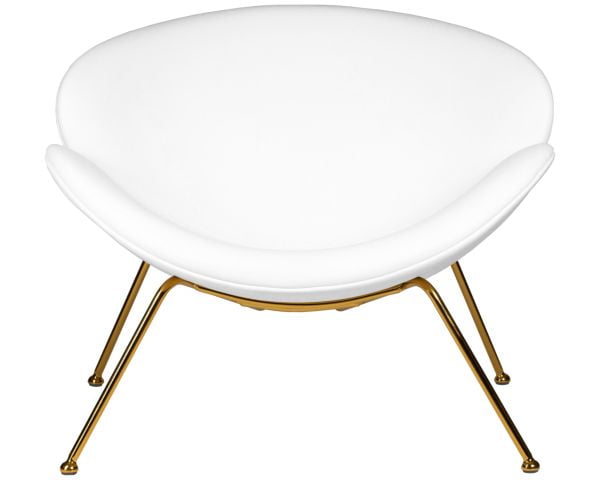 Кресло дизайнерское DOBRIN EMILY (белый винил YP17, золотое основание) 2 шт_12