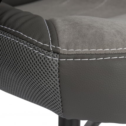 Кресло INTER (24) кож/зам/флок/ткань, серый/металлик, C-36/29/TW-12_8