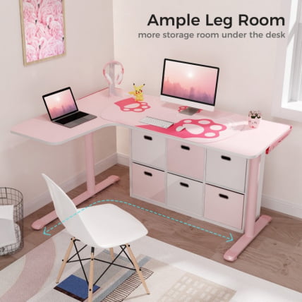 Стол письменный (для компьютера) угловой EUREKA ERK-L60L-PK-V2 (левый), розовый_8