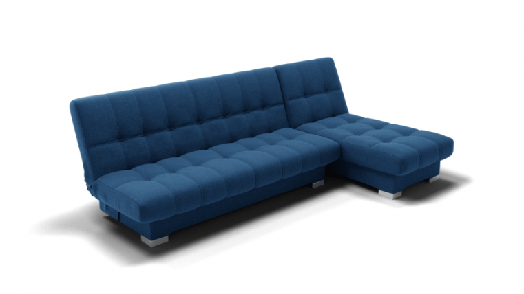 Диван Хьюстон-2 угол левый/правый (ЗР) Цвет фасада: Синий; Тип: Левый/правый; Материал фасада: Металл/Велюр_0