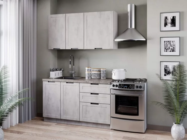 Тумба кухонная 600 с 3 ящиками ЛЮКС (4) Джамис ЛД 296.910.000.038 Белый Белый камень_2